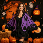 NEW Bat Black and White Knitted Shawl Cape Cardigan Women's Asymmetric Halloween Shawl Ghost Knitwear Coat Shawl