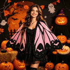 NEW Bat Black and White Knitted Shawl Cape Cardigan Women's Asymmetric Halloween Shawl Ghost Knitwear Coat Shawl