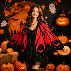 NEW Bat Black and White Knitted Shawl Cape Cardigan Women's Asymmetric Halloween Shawl Ghost Knitwear Coat Shawl