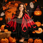 NEW Bat Black and White Knitted Shawl Cape Cardigan Women's Asymmetric Halloween Shawl Ghost Knitwear Coat Shawl