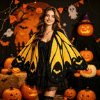 NEW Bat Black and White Knitted Shawl Cape Cardigan Women's Asymmetric Halloween Shawl Ghost Knitwear Coat Shawl
