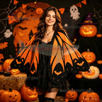NEW Bat Black and White Knitted Shawl Cape Cardigan Women's Asymmetric Halloween Shawl Ghost Knitwear Coat Shawl
