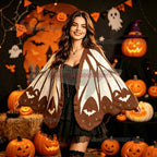 NEW Bat Black and White Knitted Shawl Cape Cardigan Women's Asymmetric Halloween Shawl Ghost Knitwear Coat Shawl