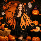 NEW Bat Black and White Knitted Shawl Cape Cardigan Women's Asymmetric Halloween Shawl Ghost Knitwear Coat Shawl