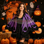 NEW Bat Black and White Knitted Shawl Cape Cardigan Women's Asymmetric Halloween Shawl Ghost Knitwear Coat Shawl