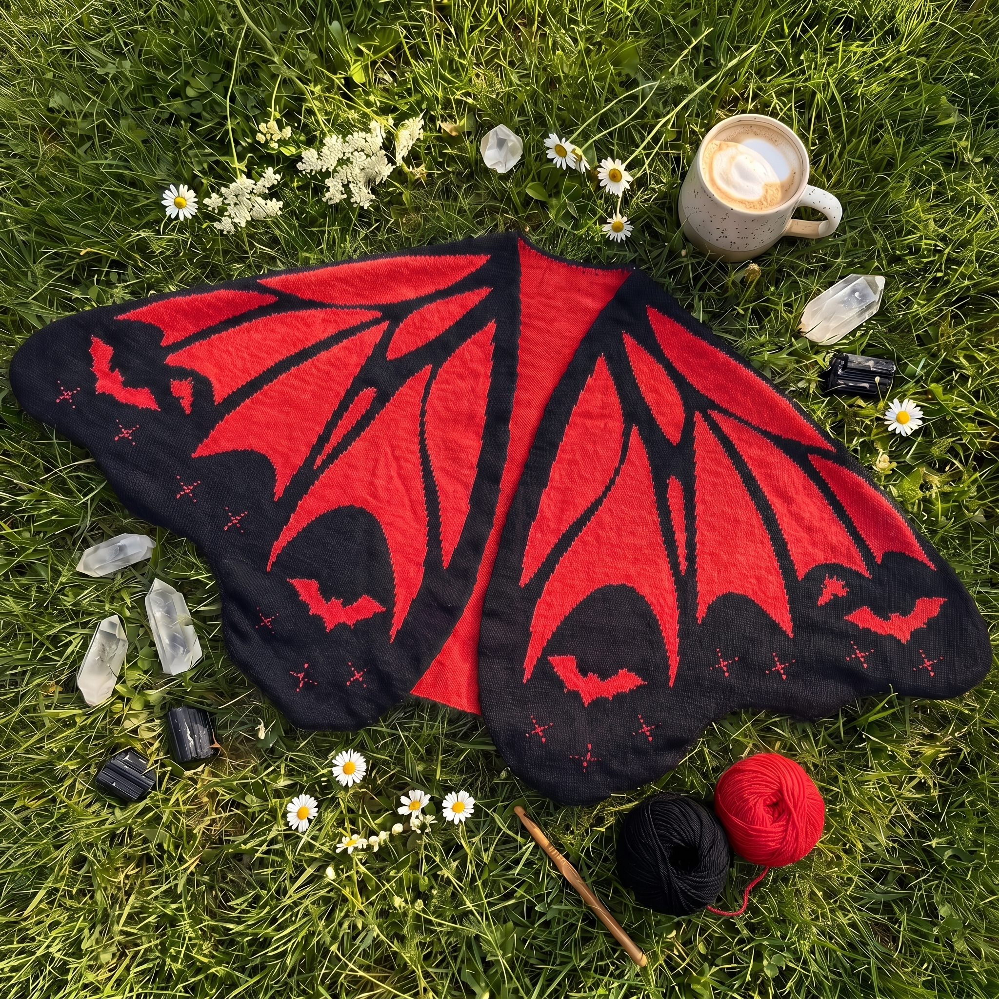 Châle Cape Ailes de Chauve-Souris – Tricot