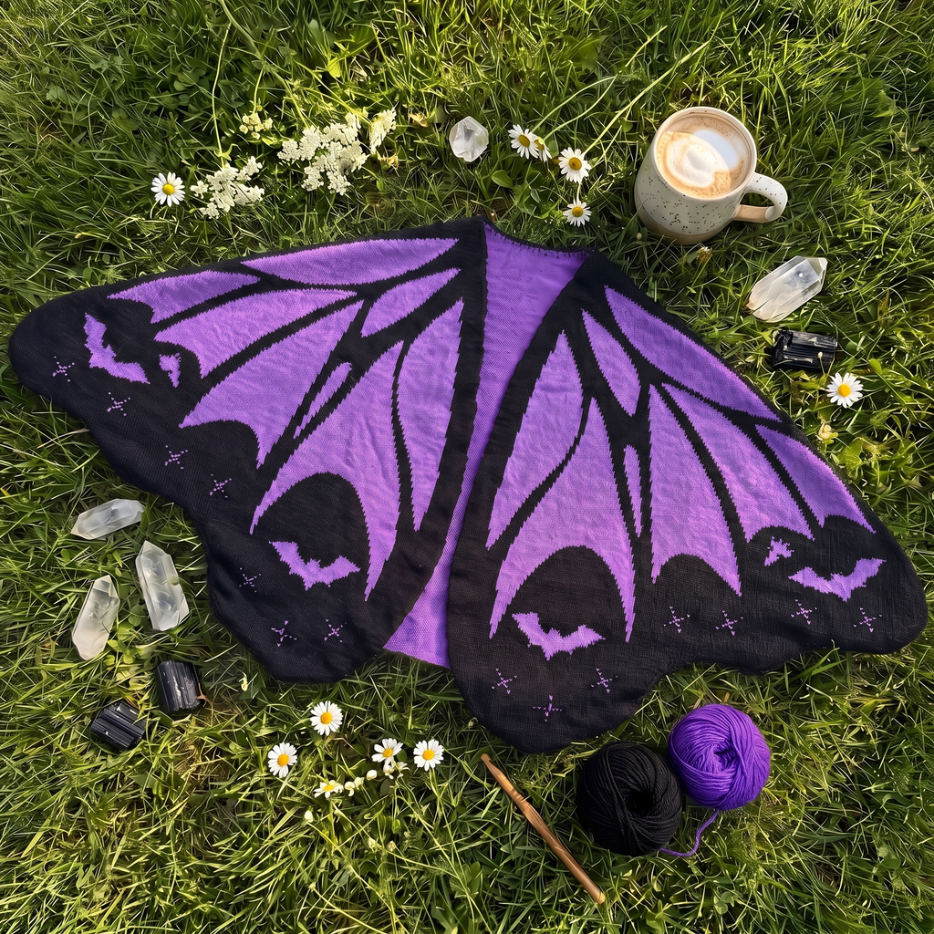 Châle Cape Ailes de Chauve-Souris – Tricot
