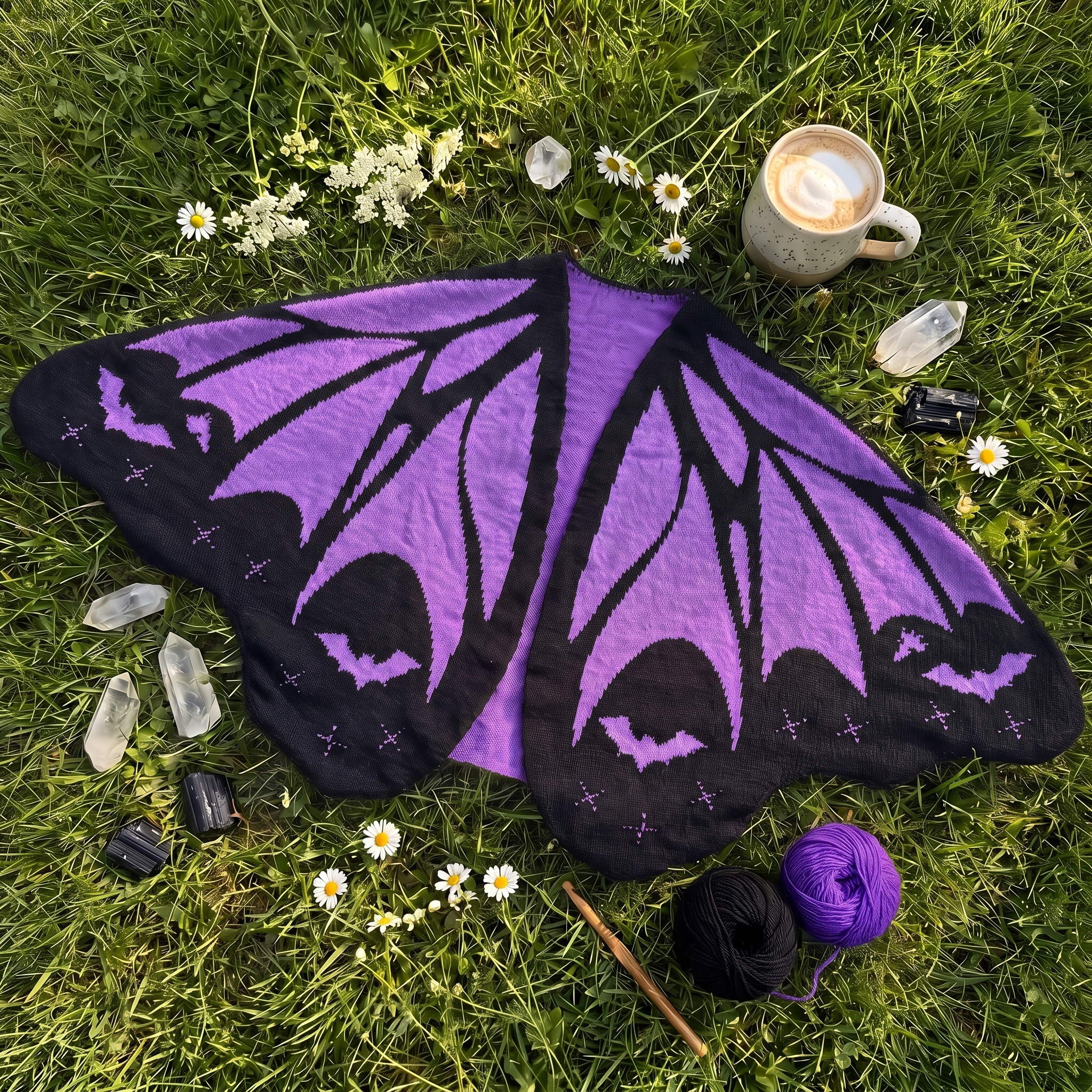 Châle Cape Ailes de Chauve-Souris – Tricot