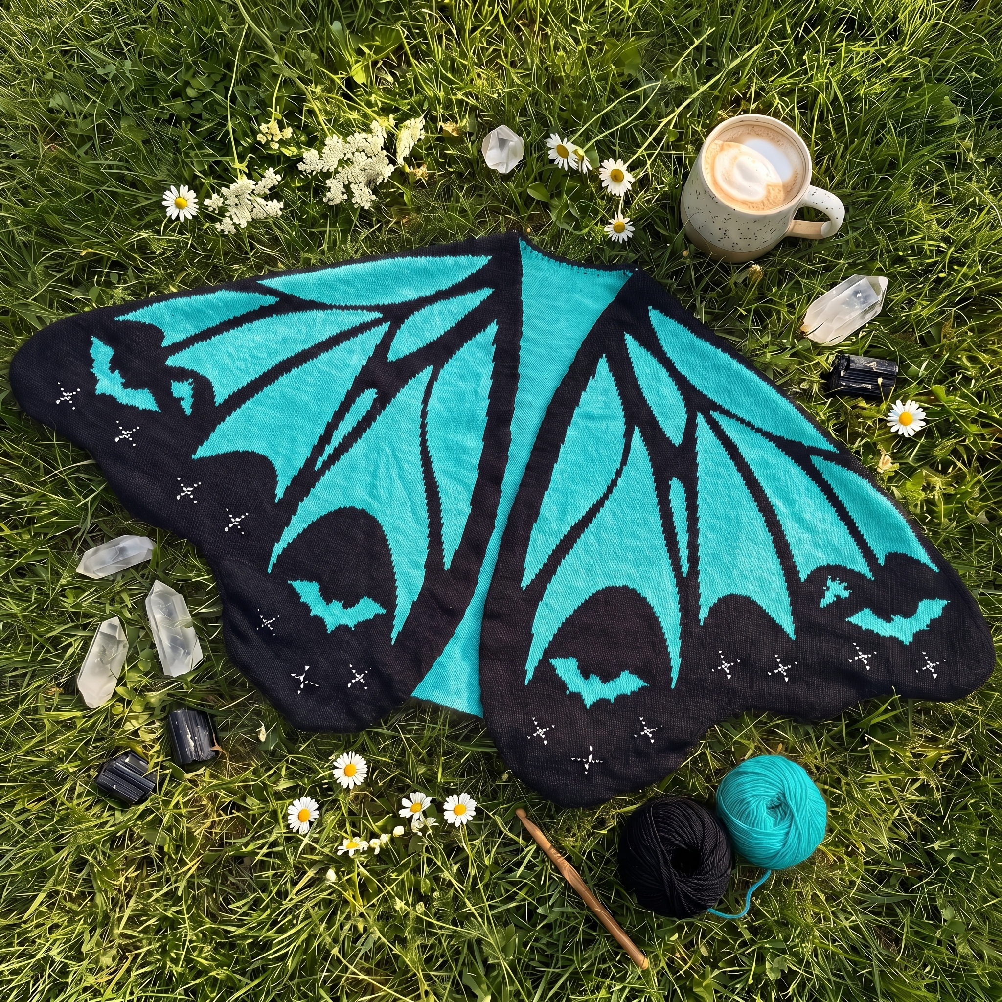 Châle Cape Ailes de Chauve-Souris – Tricot