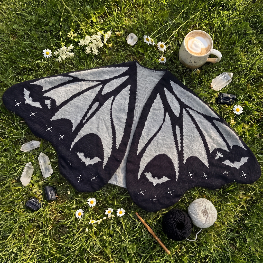 Châle Cape Ailes de Chauve-Souris – Tricot