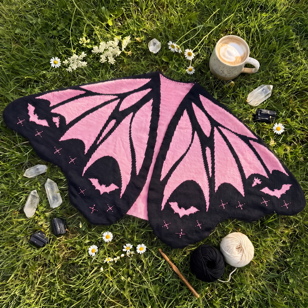 Châle Cape Ailes de Chauve-Souris – Tricot